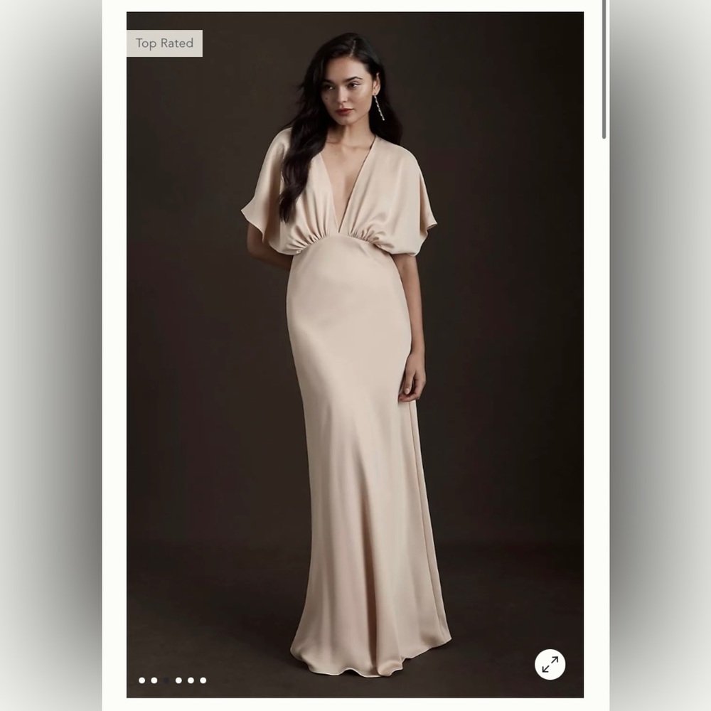 BHLDN Anthropologie bridesmaid dress color: Oyster